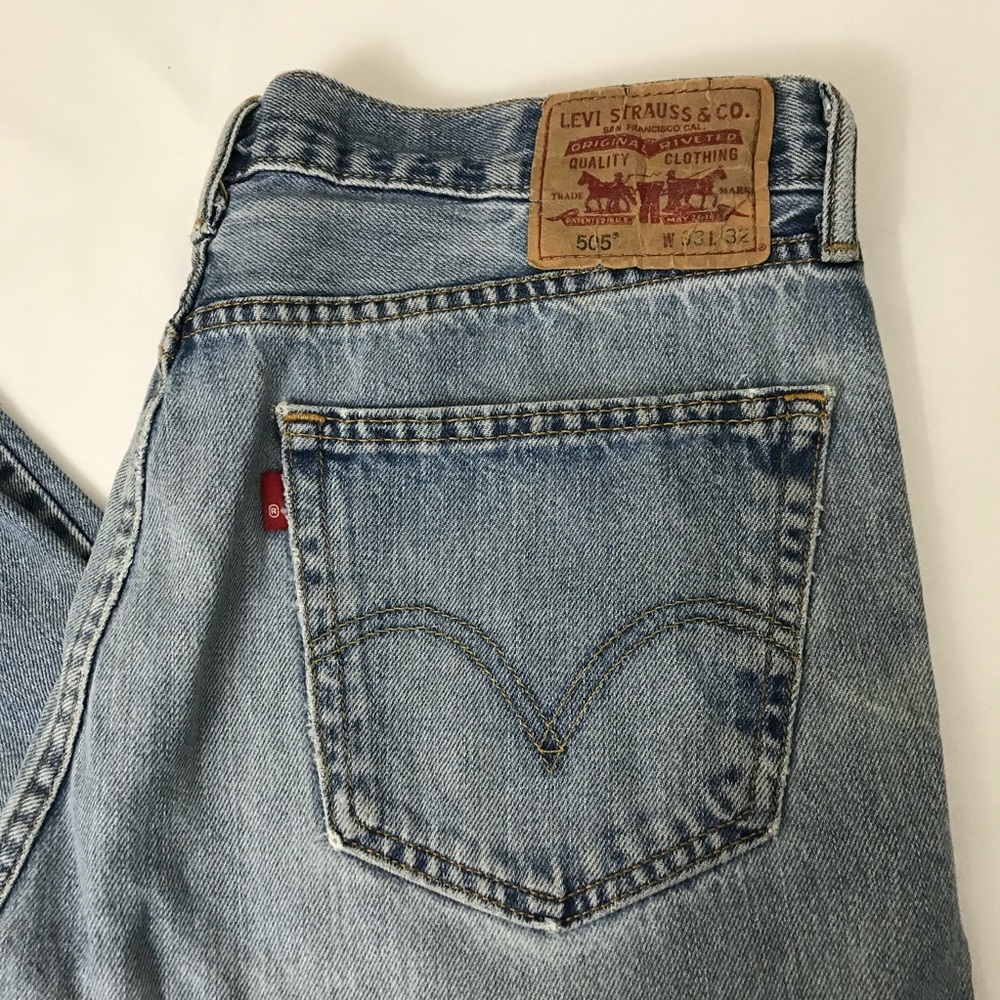 Levi’s 505 VTG Mom Jeans Straight Leg Frayed Hem - Picture 7 of 12
